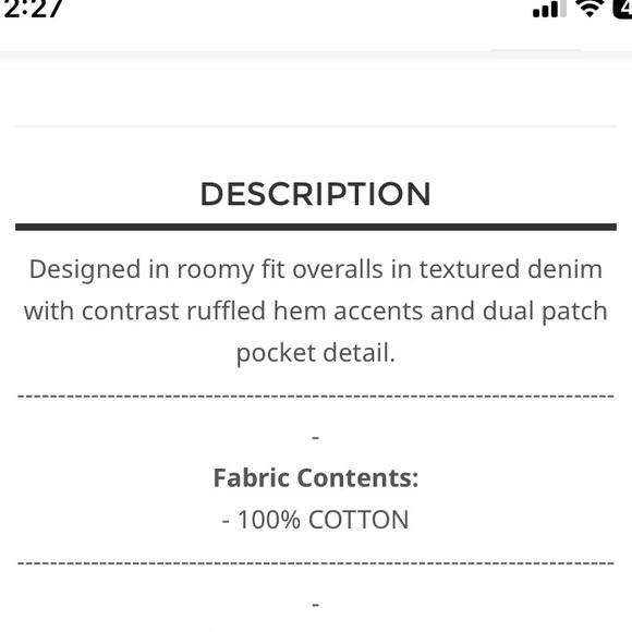 305 ❤️POL textured denim ruffle hem overalls - Picture 5 of 5